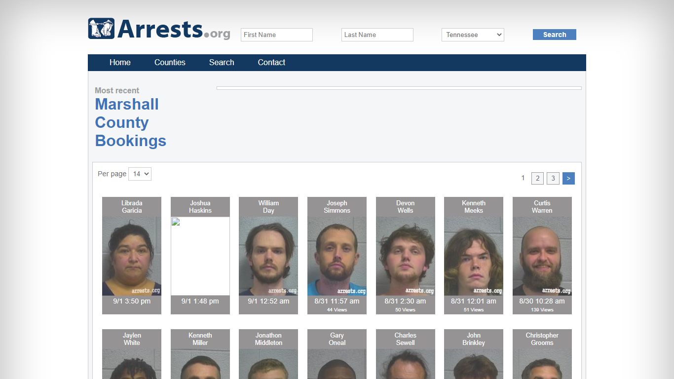 Marshall County Arrests and Inmate Search